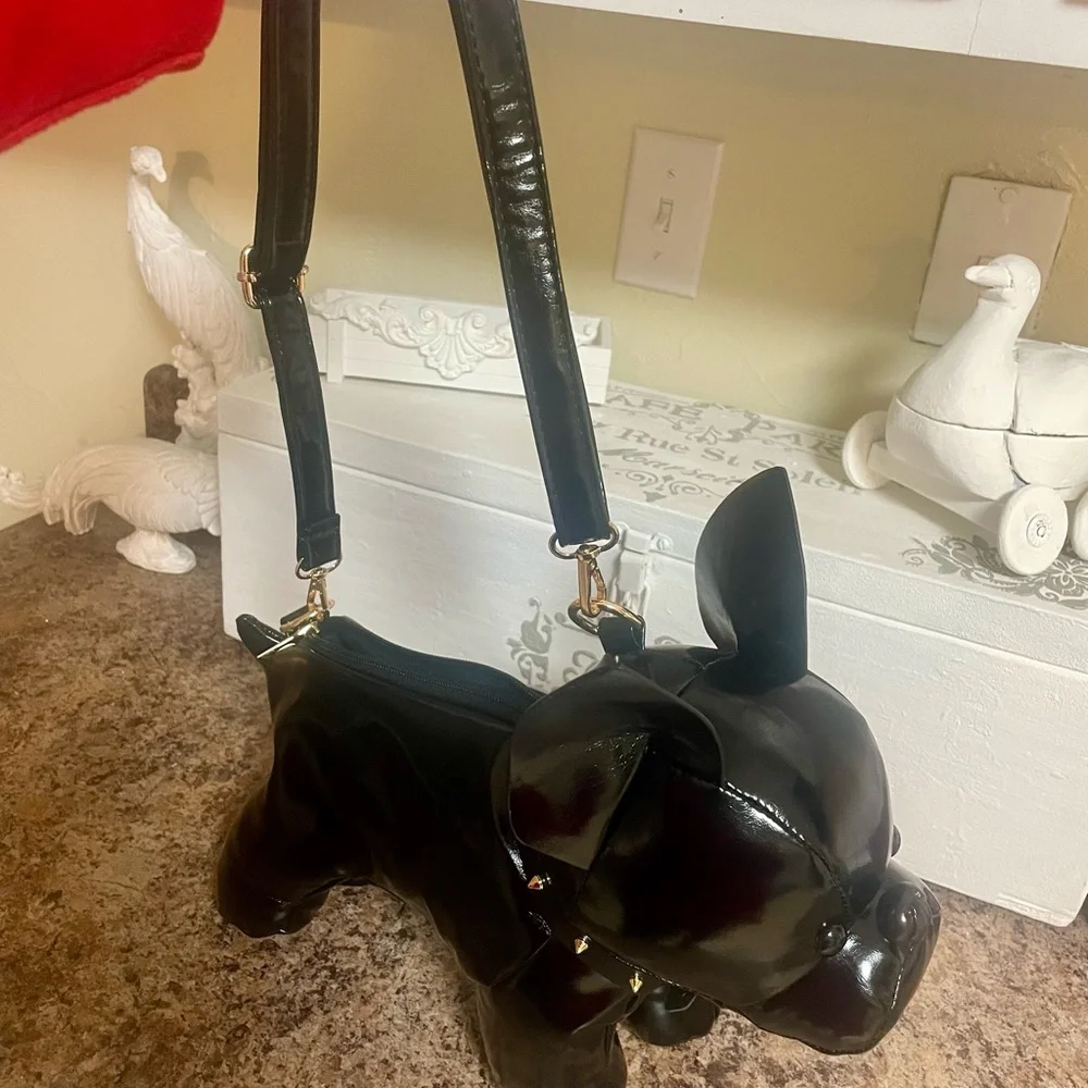 Adorable French bulldog handbag new never used